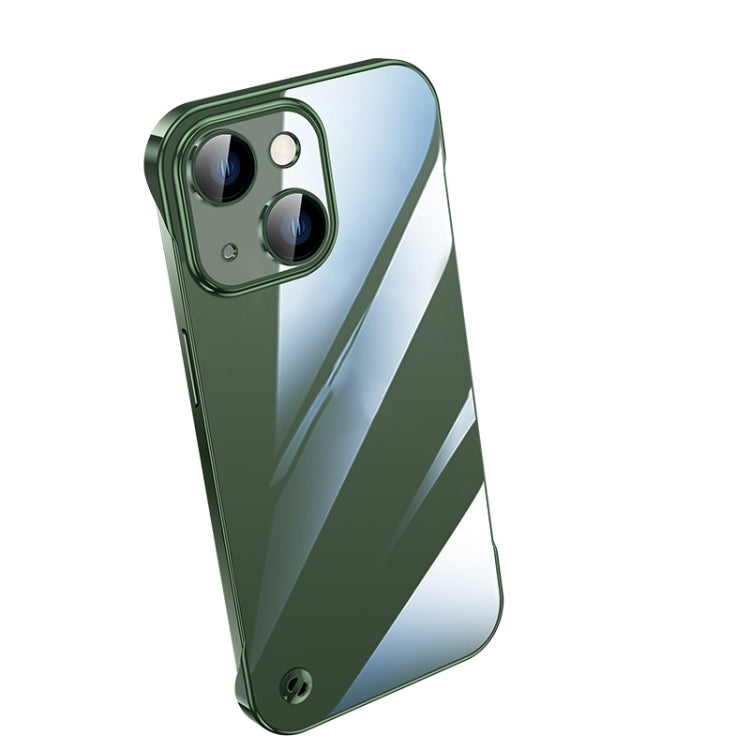 For iPhone 14 Electroplating Frameless Clear PC Phone Case(Green) by bashfashion