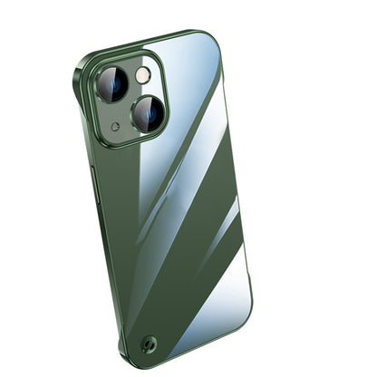 For iPhone 14 Electroplating Frameless Clear PC Phone Case(Green) by bashfashion