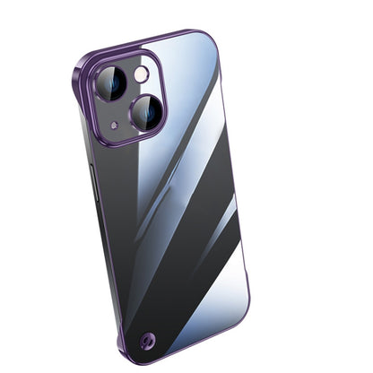 For iPhone 14 Electroplating Frameless Clear PC Phone Case(Purple) by bashfashion