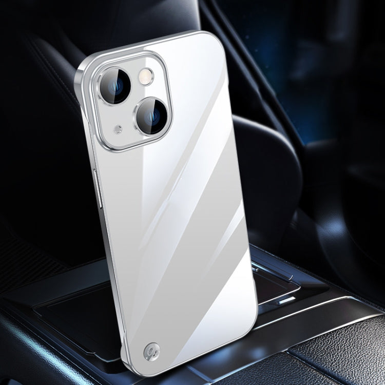 For iPhone 14 Electroplating Frameless Clear PC Phone Case(Silver) by bashfashion