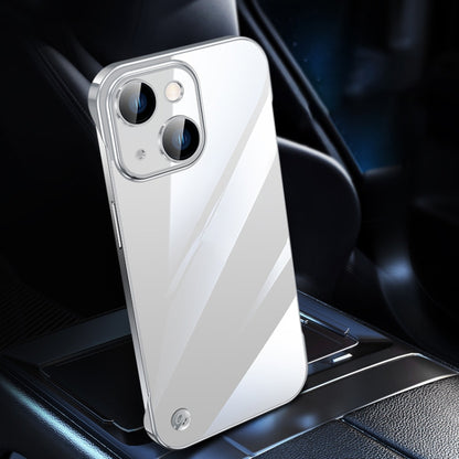 For iPhone 14 Electroplating Frameless Clear PC Phone Case(Silver) by bashfashion