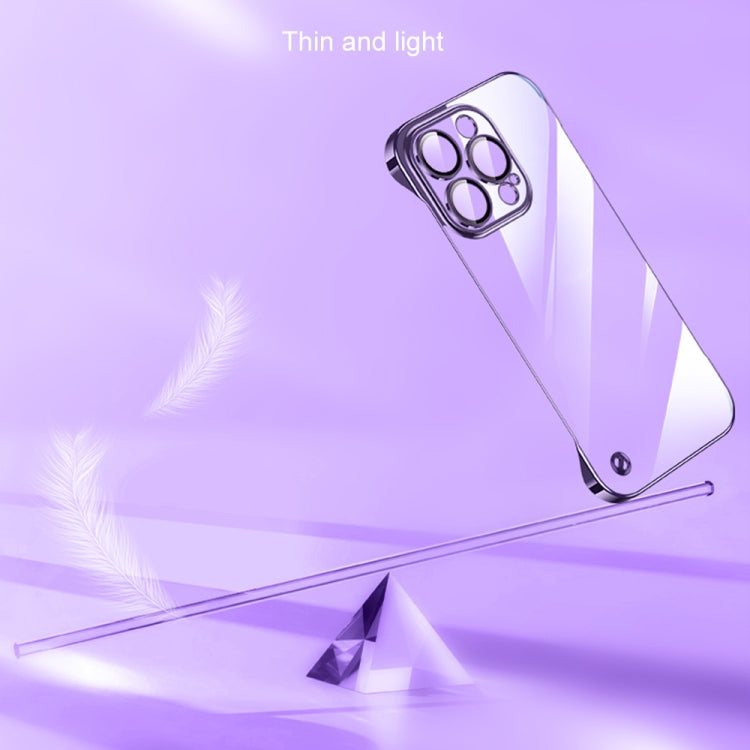 For iPhone 14 Electroplating Frameless Clear PC Phone Case(Pink) by bashfashion