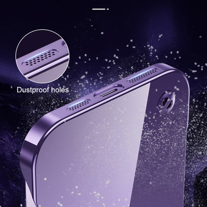 For iPhone 14 Electroplating Frameless Clear PC Phone Case(Purple) by bashfashion