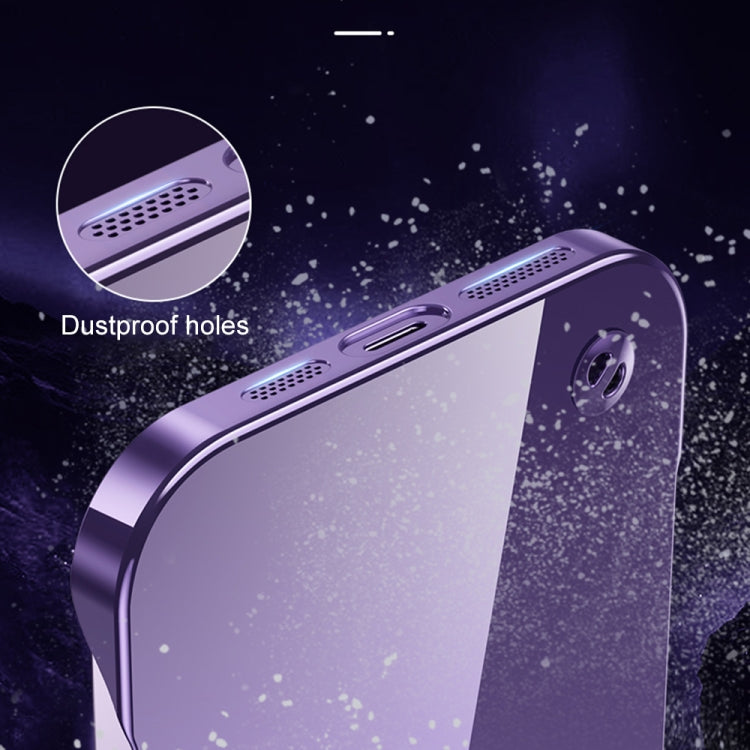 For iPhone 14 Plus Electroplating Frameless Clear PC Phone Case(Sierra Blue) by bashfashion
