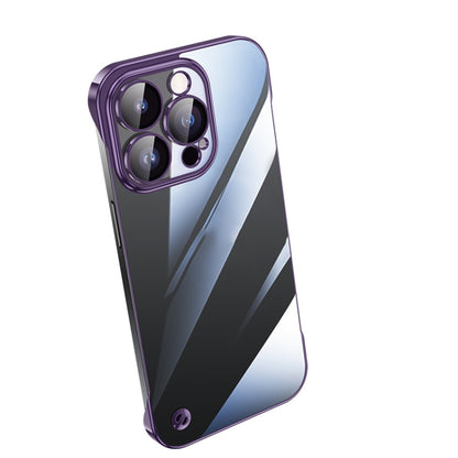 For iPhone 14 Pro Electroplating Frameless Clear PC Phone Case(Purple) by bashfashion