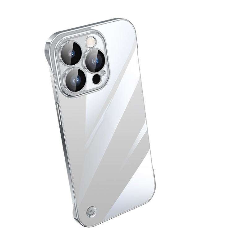 For iPhone 14 Pro Max Electroplating Frameless Clear PC Phone Case(Silver) by bashfashion