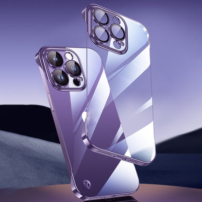 For iPhone 14 Pro Max Electroplating Frameless Clear PC Phone Case(Green) by bashfashion