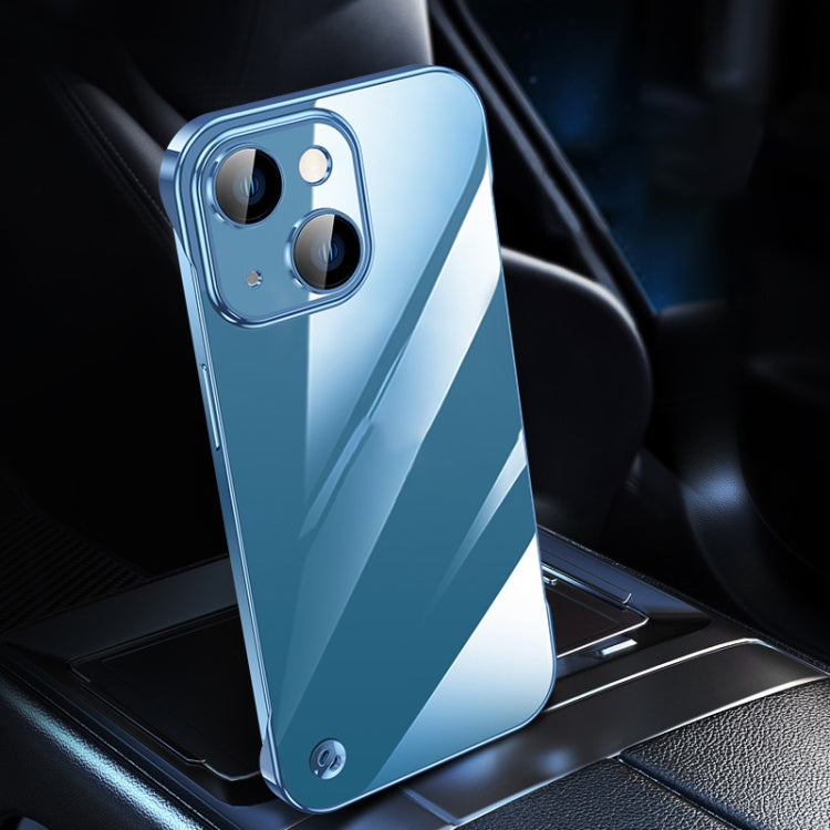 For iPhone 13 Electroplating Frameless Clear PC Phone Case(Sierra Blue) by bashfashion