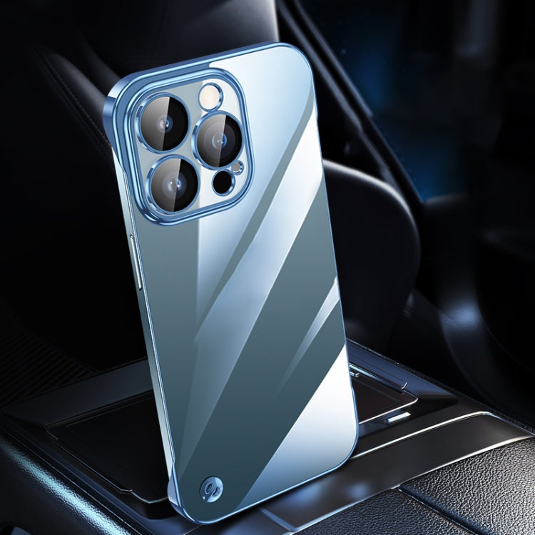 For iPhone 13 Pro Electroplating Frameless Clear PC Phone Case(Sierra Blue) by bashfashion