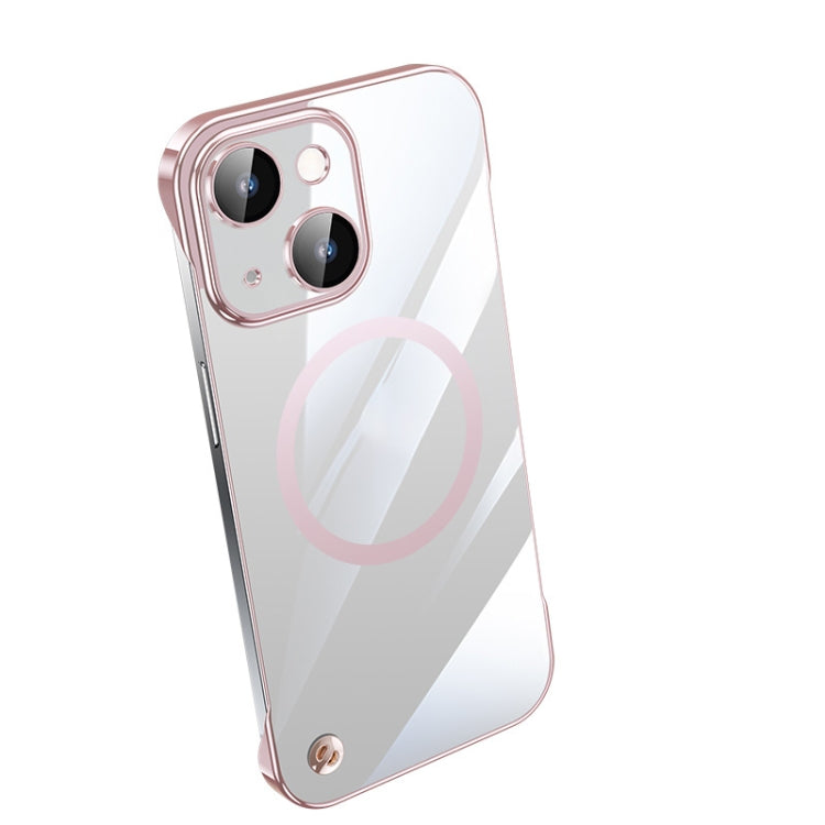 For iPhone 13 Electroplating Frameless Magsafe Magnetic PC Phone Case(Pink) by bashfashion