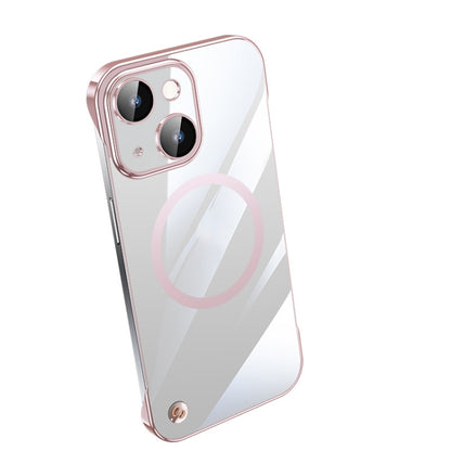 For iPhone 13 Electroplating Frameless Magsafe Magnetic PC Phone Case(Pink) by bashfashion