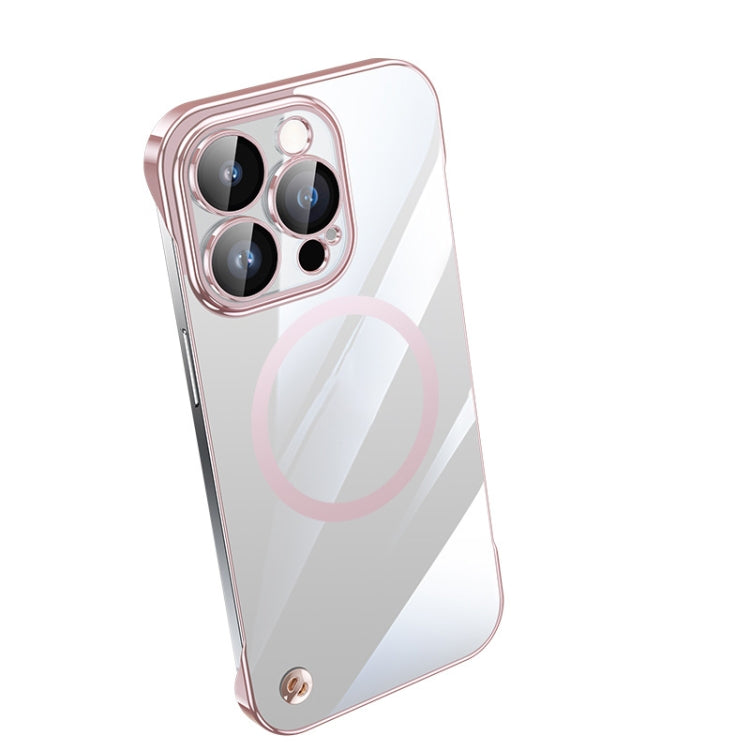 For iPhone 13 Pro Max Electroplating Frameless Magsafe Magnetic PC Phone Case(Pink) by bashfashion