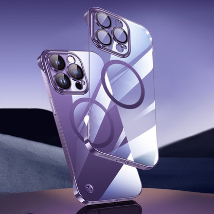 For iPhone 13 Pro Max Electroplating Frameless Magsafe Magnetic PC Phone Case(Gold) by bashfashion