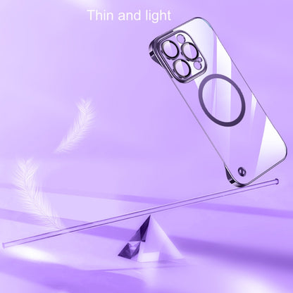 For iPhone 13 Pro Max Electroplating Frameless Magsafe Magnetic PC Phone Case(Gold) by bashfashion