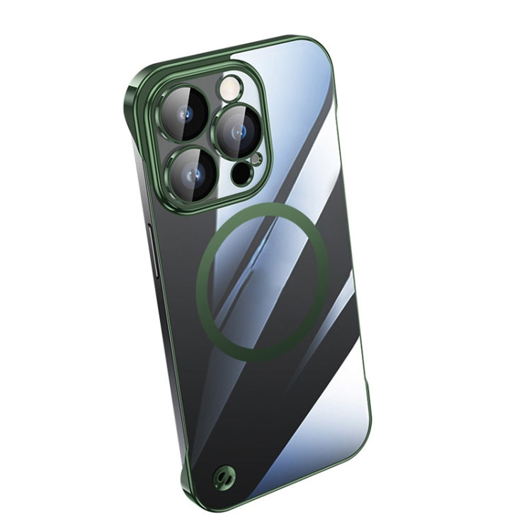 For iPhone 12 Pro Max Electroplating Frameless Magsafe Magnetic PC Phone Case(Green) by bashfashion