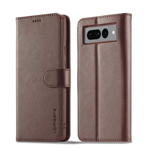 For Google Pixel 7 LC.IMEEKE Calf Texture Horizontal Flip Leather Case(Brown) by LC.IMEEKE