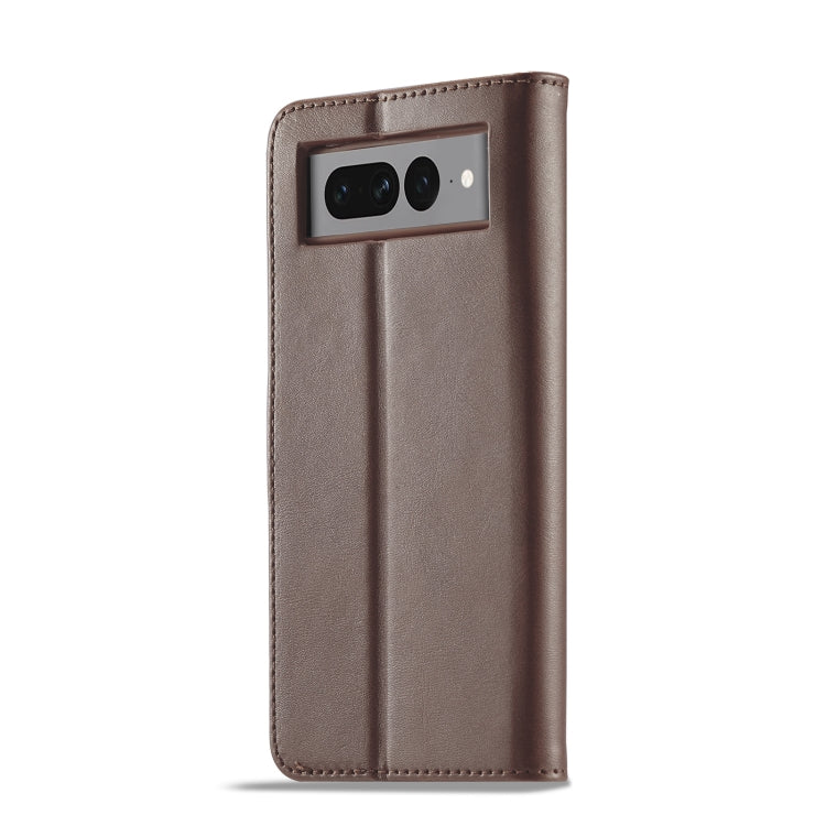 For Google Pixel 7 LC.IMEEKE Calf Texture Horizontal Flip Leather Case(Brown) by LC.IMEEKE