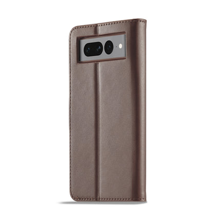 For Google Pixel 7 LC.IMEEKE Calf Texture Horizontal Flip Leather Case(Brown) by LC.IMEEKE