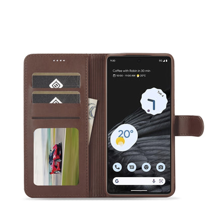 For Google Pixel 7 LC.IMEEKE Calf Texture Horizontal Flip Leather Case(Brown) by LC.IMEEKE