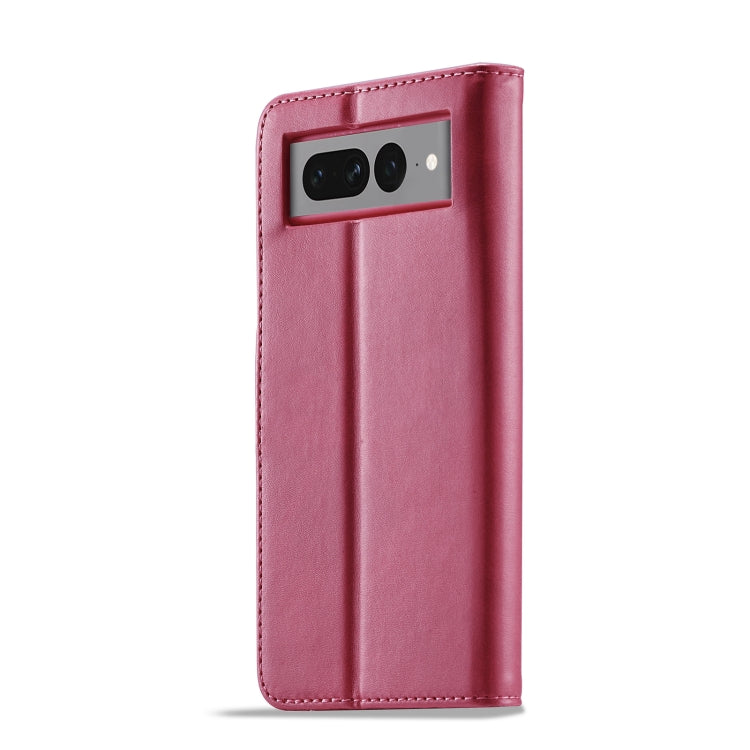 For Google Pixel 7 LC.IMEEKE Calf Texture Horizontal Flip Leather Case(Red) by LC.IMEEKE