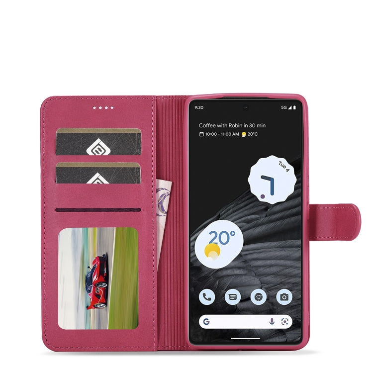 For Google Pixel 7 LC.IMEEKE Calf Texture Horizontal Flip Leather Case(Red) by LC.IMEEKE