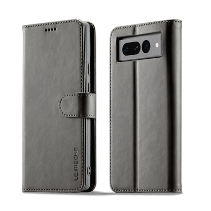 For Google Pixel 7 LC.IMEEKE Calf Texture Horizontal Flip Leather Case(Grey) by LC.IMEEKE