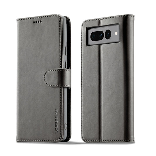 For Google Pixel 7 LC.IMEEKE Calf Texture Horizontal Flip Leather Case(Grey) by LC.IMEEKE