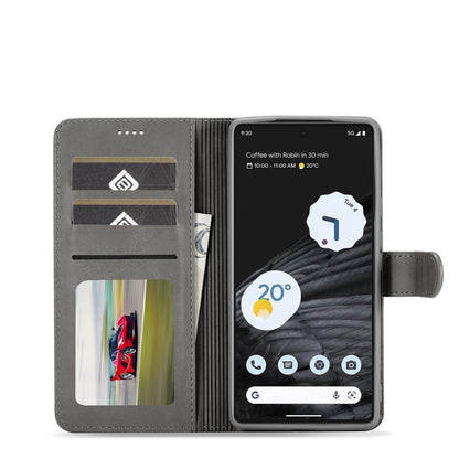 For Google Pixel 7 LC.IMEEKE Calf Texture Horizontal Flip Leather Case(Grey) by LC.IMEEKE