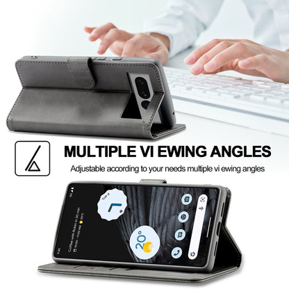 For Google Pixel 7 LC.IMEEKE Calf Texture Horizontal Flip Leather Case(Grey) by LC.IMEEKE