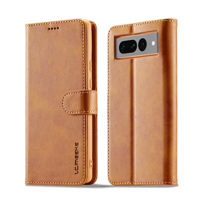 For Google Pixel 7 Pro LC.IMEEKE Calf Texture Horizontal Flip Leather Case(Yellow) by LC.IMEEKE