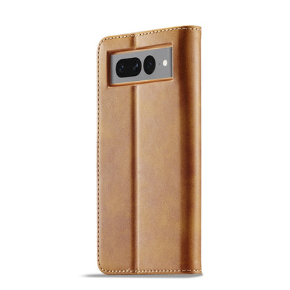 For Google Pixel 7 Pro LC.IMEEKE Calf Texture Horizontal Flip Leather Case(Yellow) by LC.IMEEKE