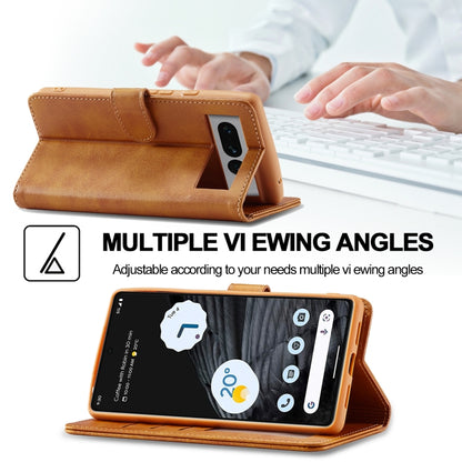 For Google Pixel 7 Pro LC.IMEEKE Calf Texture Horizontal Flip Leather Case(Yellow) by LC.IMEEKE