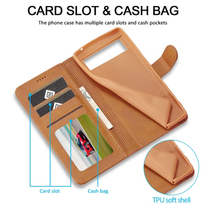 For Google Pixel 7 Pro LC.IMEEKE Calf Texture Horizontal Flip Leather Case(Yellow) by LC.IMEEKE