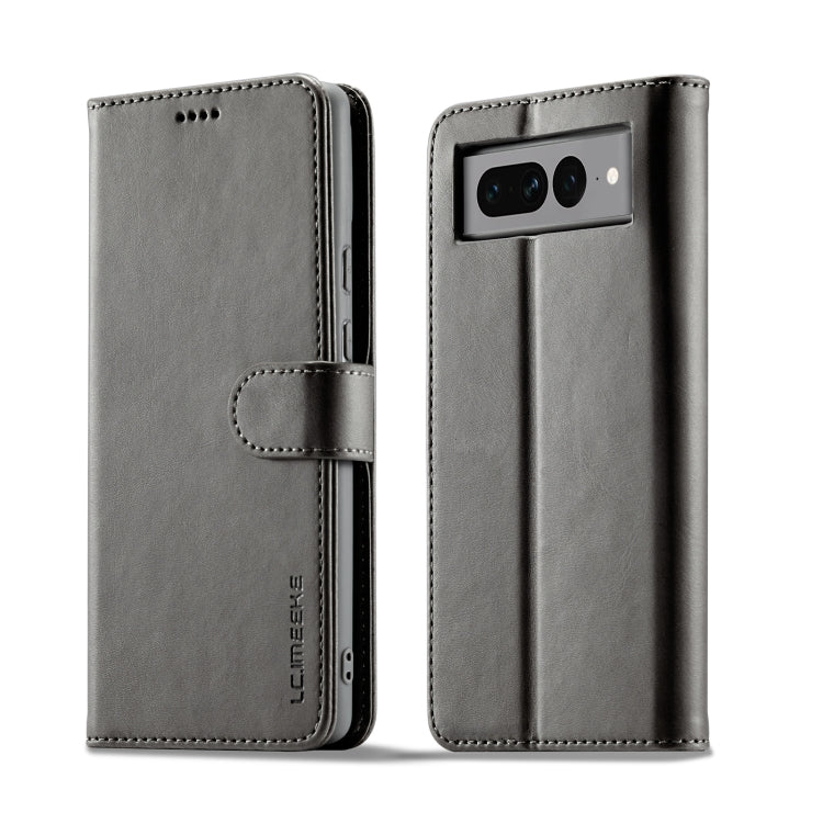 For Google Pixel 7 Pro LC.IMEEKE Calf Texture Horizontal Flip Leather Case(Grey) by LC.IMEEKE