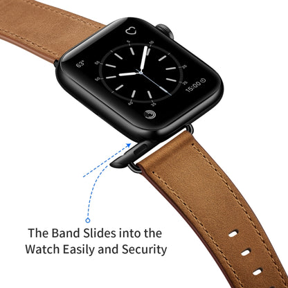 Classic Cowhide Genuine Leather Watch Band For Apple Watch Ultra 49mm&Watch Ultra 2 49mm / Series 9&8&7 45mm / SE 3&SE 2&6&SE&5&4 44mm / 3&2&1 42mm(Red Brown) by bashfashion