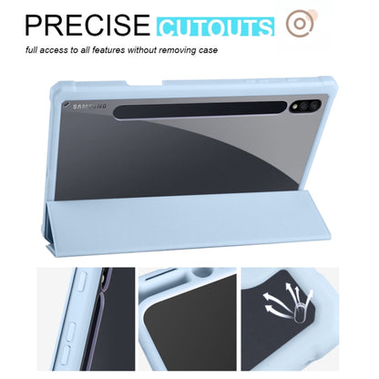For Samsung Galaxy Tab S7 Acrylic 3-folding Smart Leather Tablet Case(Ice Blue) by bashfashion