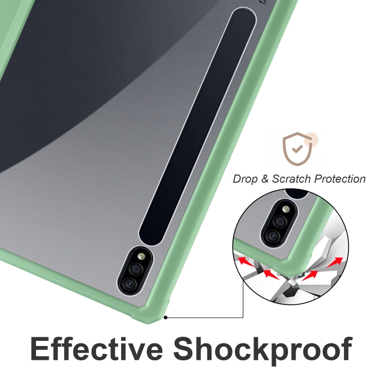 For Samsung Galaxy Tab S7 Acrylic 3-folding Smart Leather Tablet Case(Green) by bashfashion