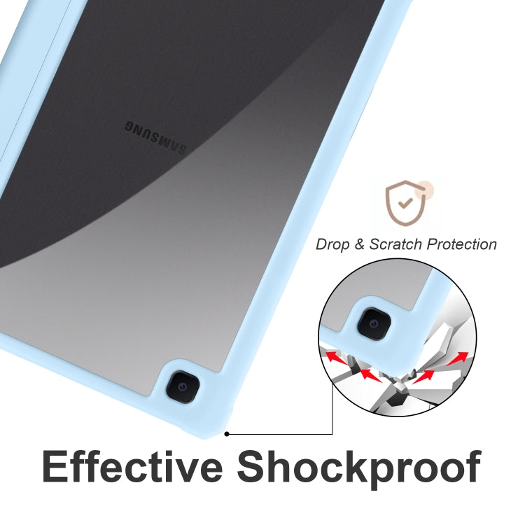 For Samsung Galaxy Tab S6 Lite Acrylic 3-folding Smart Leather Tablet Case(Ice Blue) by bashfashion