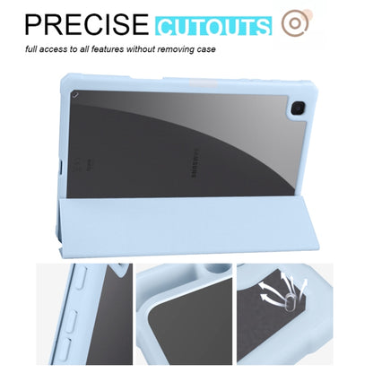 For Samsung Galaxy Tab S6 Lite Acrylic 3-folding Smart Leather Tablet Case(Ice Blue) by bashfashion