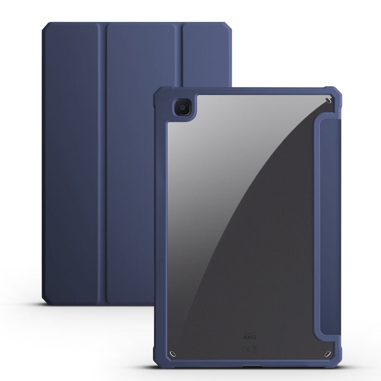For Samsung Galaxy Tab S6 Lite Acrylic 3-folding Smart Leather Tablet Case (Midnight Blue) by bashfashion