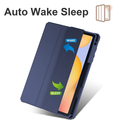 For Samsung Galaxy Tab S6 Lite Acrylic 3-folding Smart Leather Tablet Case (Midnight Blue) by bashfashion