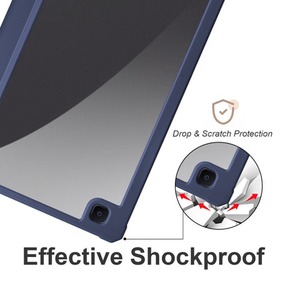 For Samsung Galaxy Tab S6 Lite Acrylic 3-folding Smart Leather Tablet Case (Midnight Blue) by bashfashion