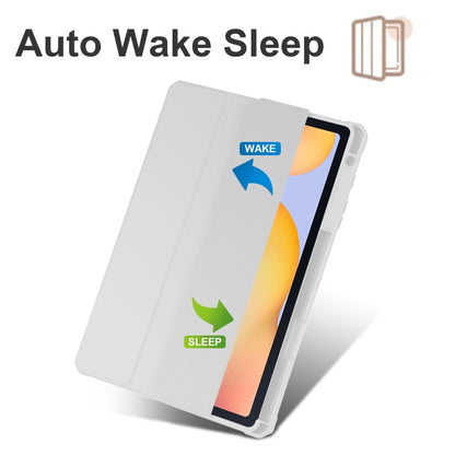 For Samsung Galaxy Tab S6 Lite Acrylic 3-folding Smart Leather Tablet Case (White) by bashfashion