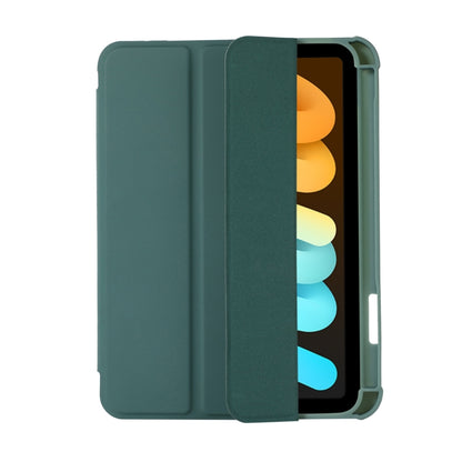 For iPad mini 2024 / mini 6 Acrylic 3-folding Leather Tablet Case(Dark Green) by bashfashion