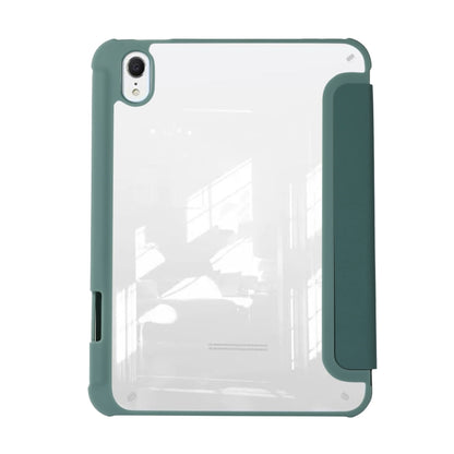For iPad mini 2024 / mini 6 Acrylic 3-folding Leather Tablet Case(Dark Green) by bashfashion