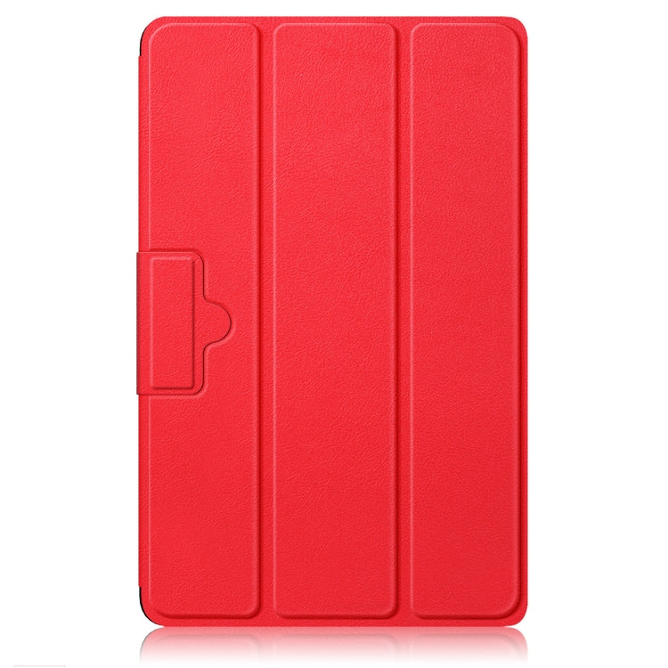 For Lenovo Legion Y700 3-folding Magnetic Buckle Custer Texture Leather Smart Tablet Case(Red) by bashfashion