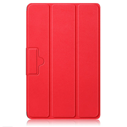 For Lenovo Legion Y700 3-folding Magnetic Buckle Custer Texture Leather Smart Tablet Case(Red) by bashfashion