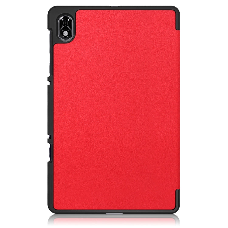 For Lenovo Legion Y700 3-folding Magnetic Buckle Custer Texture Leather Smart Tablet Case(Red) by bashfashion