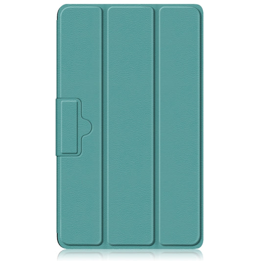 For Realme Pad Mini 8.7 3-folding Magnetic Buckle Custer Texture Leather Tablet Case(Dark Green) by bashfashion