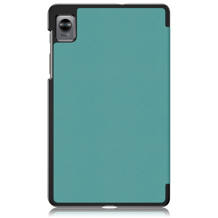 For Realme Pad Mini 8.7 3-folding Magnetic Buckle Custer Texture Leather Tablet Case(Dark Green) by bashfashion